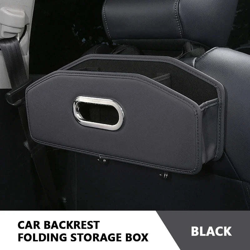 Car Seat Back Organizer with Tissue Holder, Cup Holder and Hooks-Black