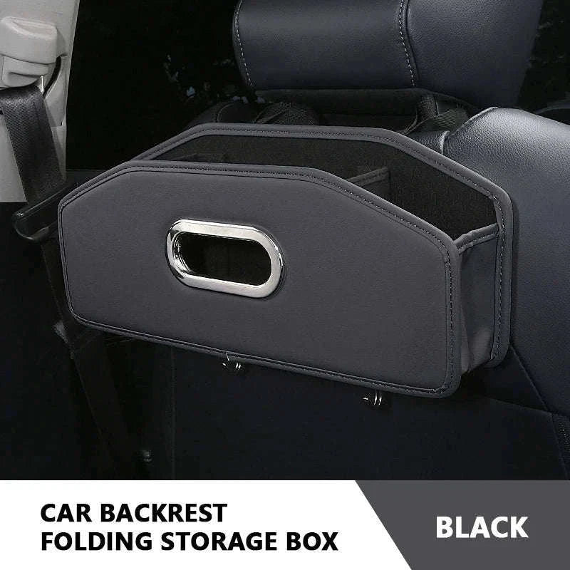 Car Seat Back Organizer with Tissue Holder, Cup Holder and Hooks-Black