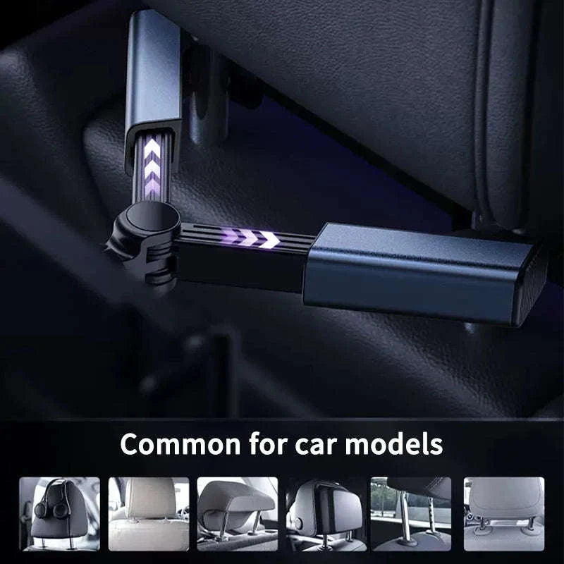 Car Seat Back Phone Holder Rear Row Tablet Mount-black