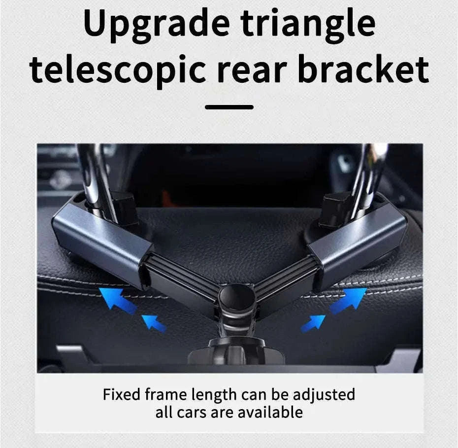Car Seat Back Phone Holder Rear Row Tablet Mount-black