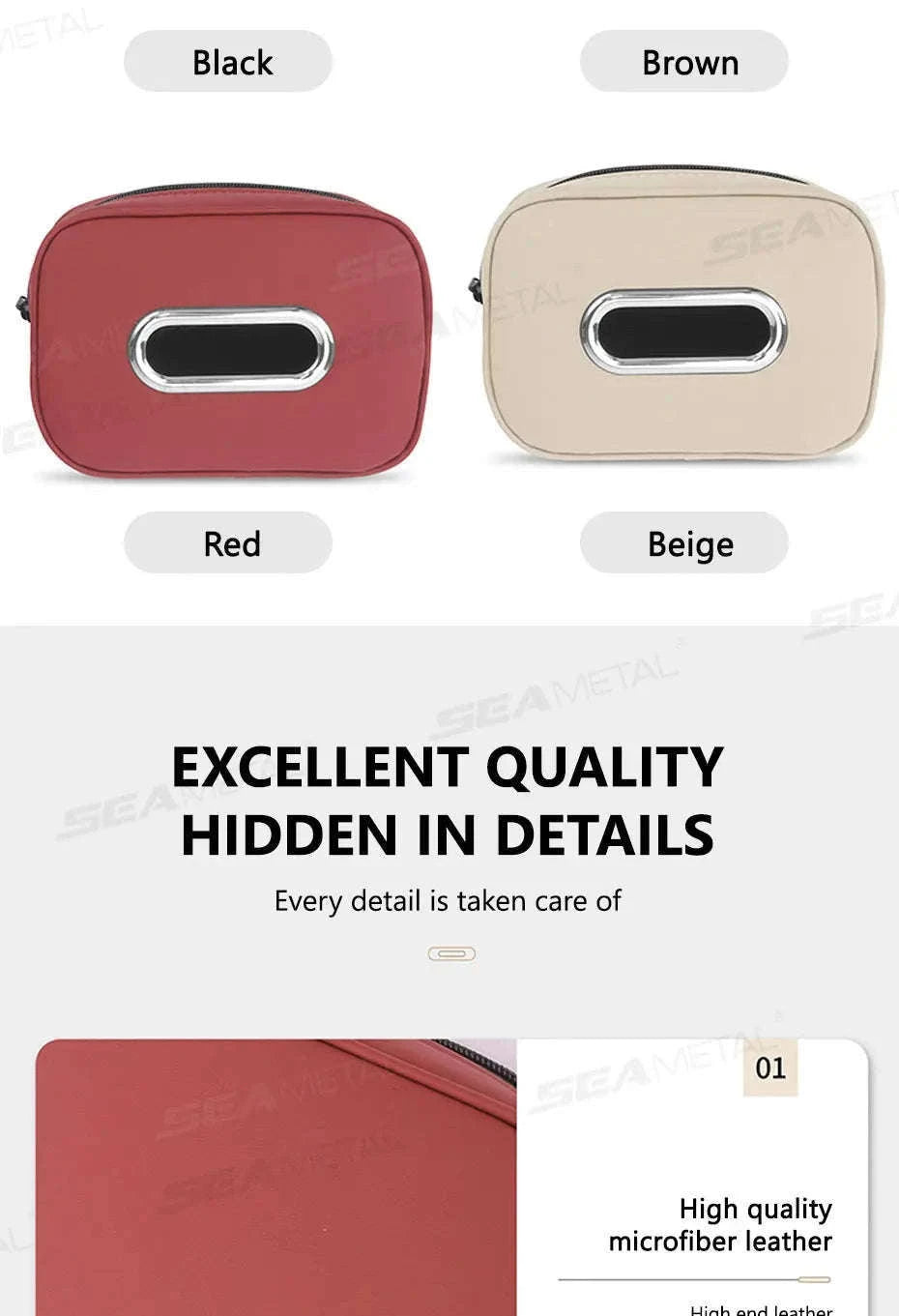 Car Seat Back Tissue Holder-Red 1pc