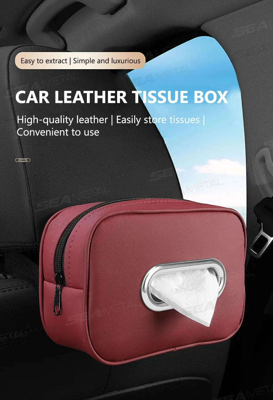 Car Seat Back Tissue Holder-Red 1pc
