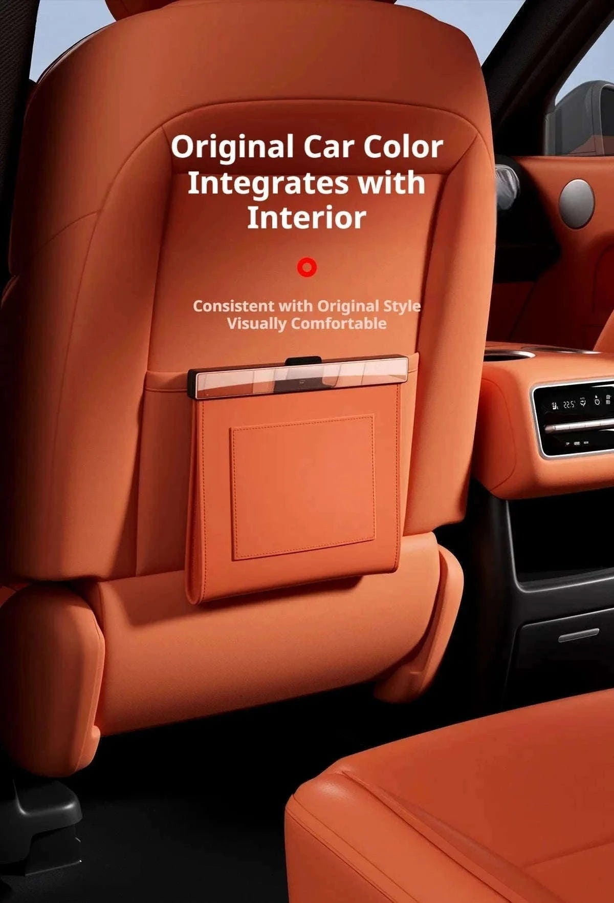 Car Seat Back Trash Can with Magnetic Lid-Orange