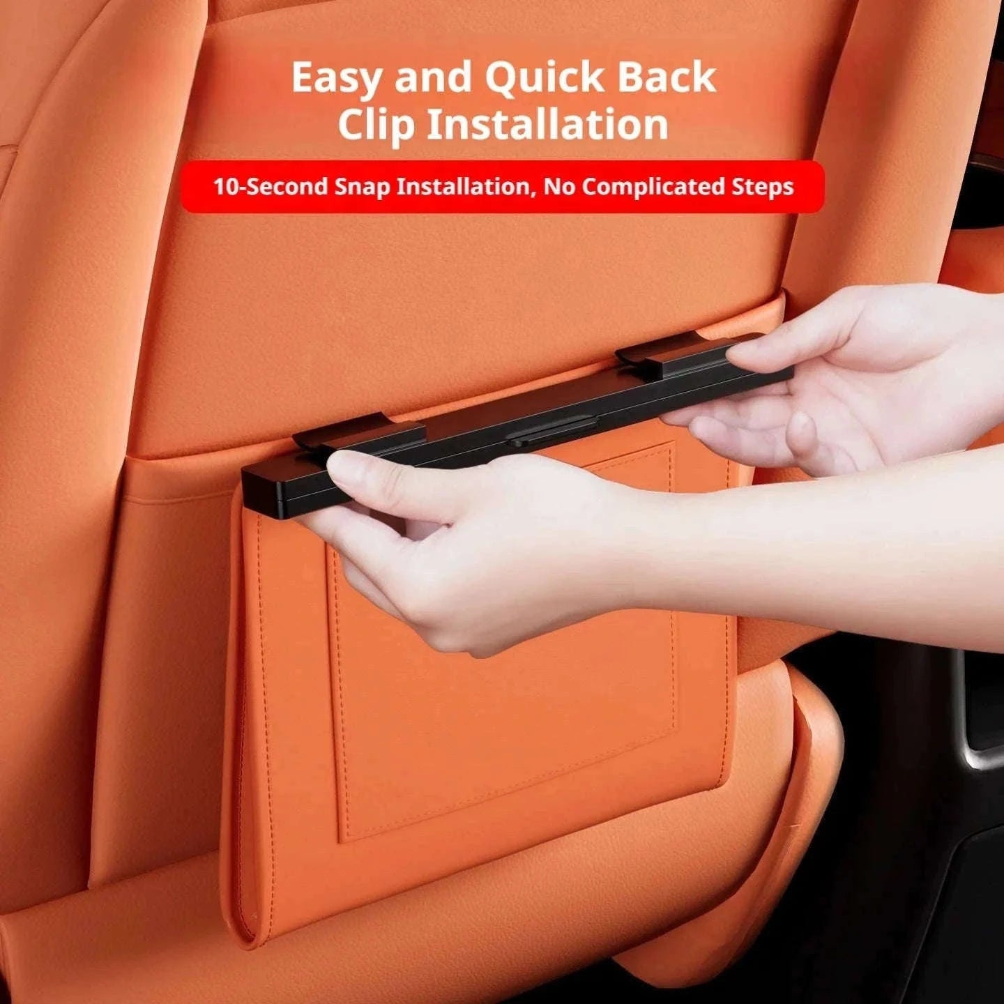 Car Seat Back Trash Can with Magnetic Lid-Orange