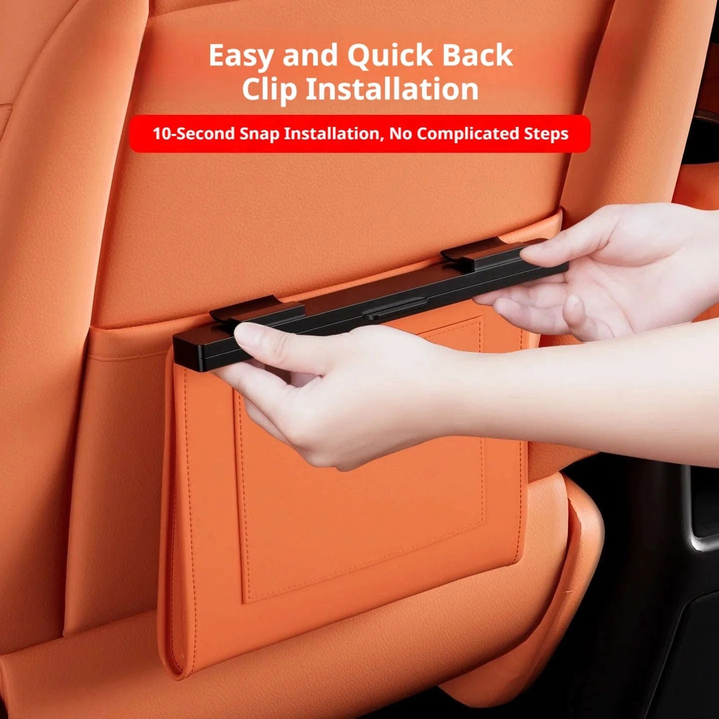 Car Seat Back Trash Can with Magnetic Lid-Orange