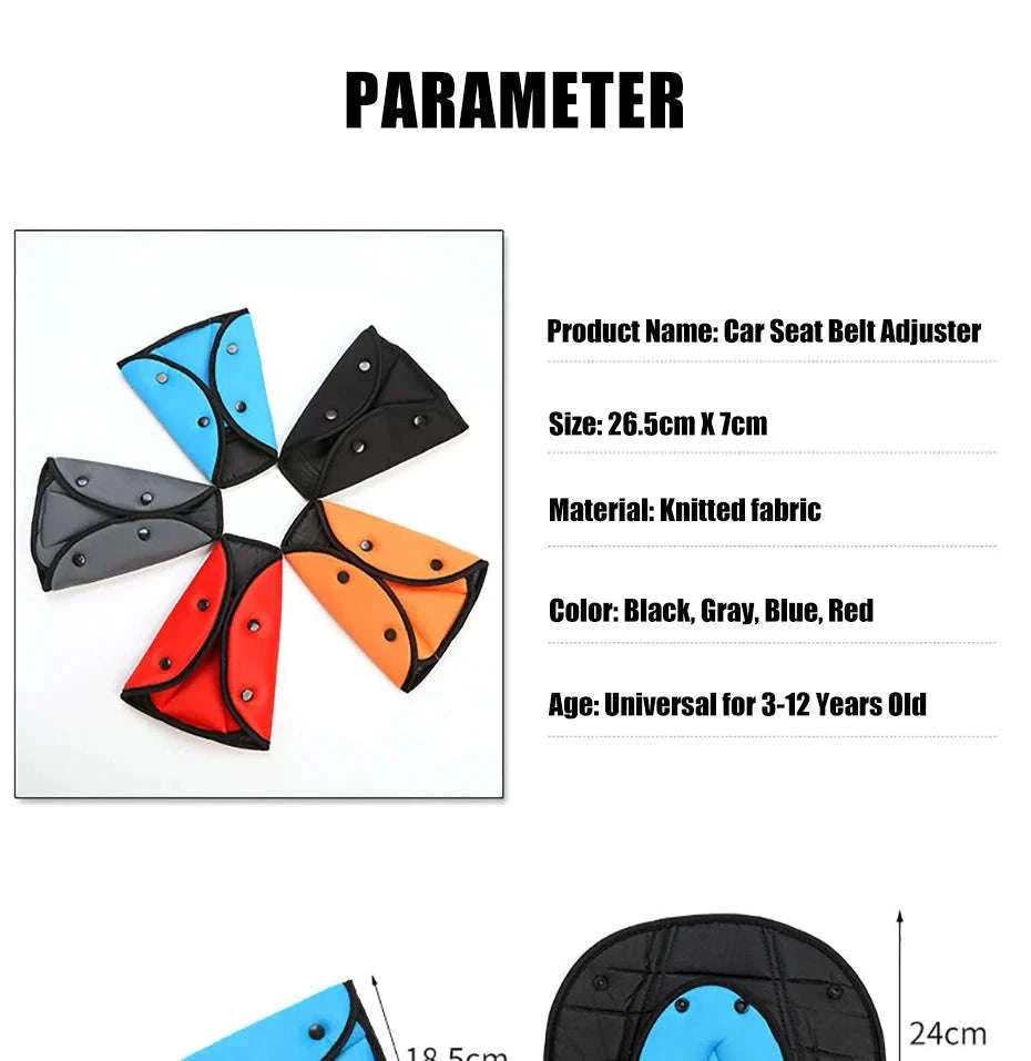 Car Seat Belt Adjuster for Kids Triangle Positioner-Red