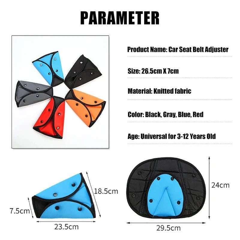 Car Seat Belt Adjuster for Kids Triangle Positioner-Red