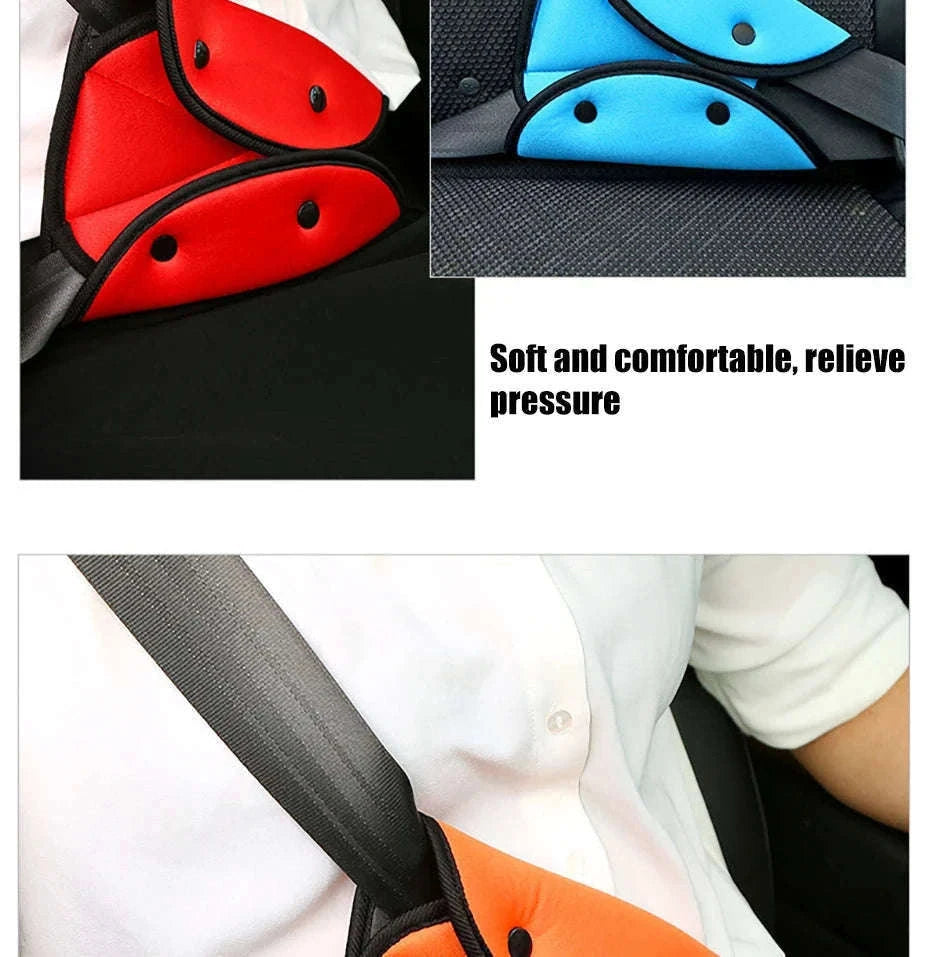 Car Seat Belt Adjuster for Kids Triangle Positioner-Red