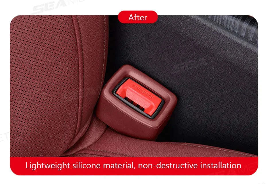 Car Seat Belt Buckle Cover Anti-Scratch Protector-Black 1pc