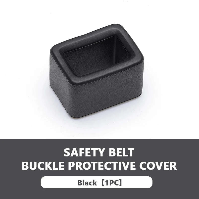 Car Seat Belt Buckle Cover Anti-Scratch Protector-Black 1pc