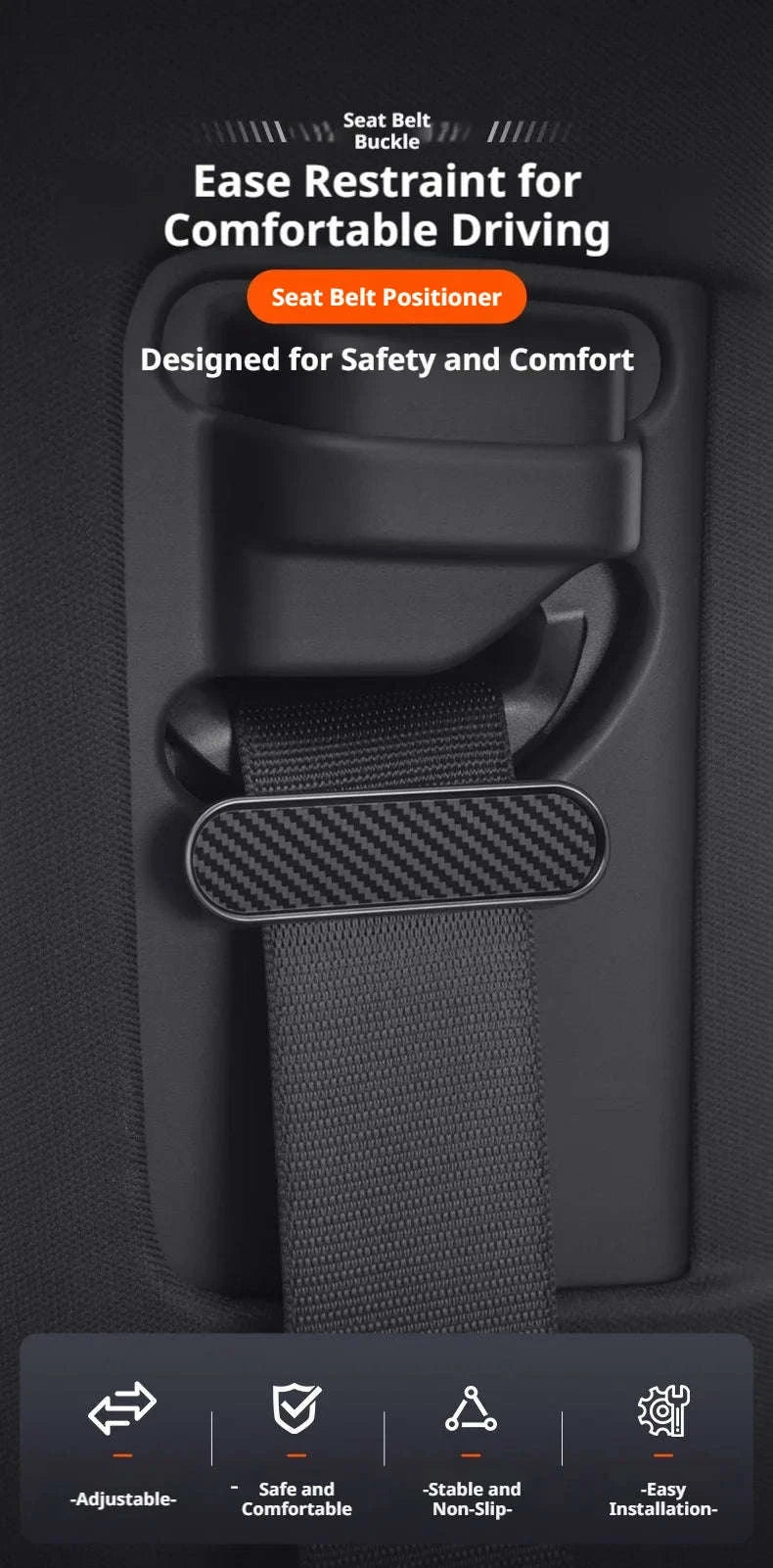 Car Seat Belt Fastener Clip Adjustable Seat Belt Adjuster-1pc