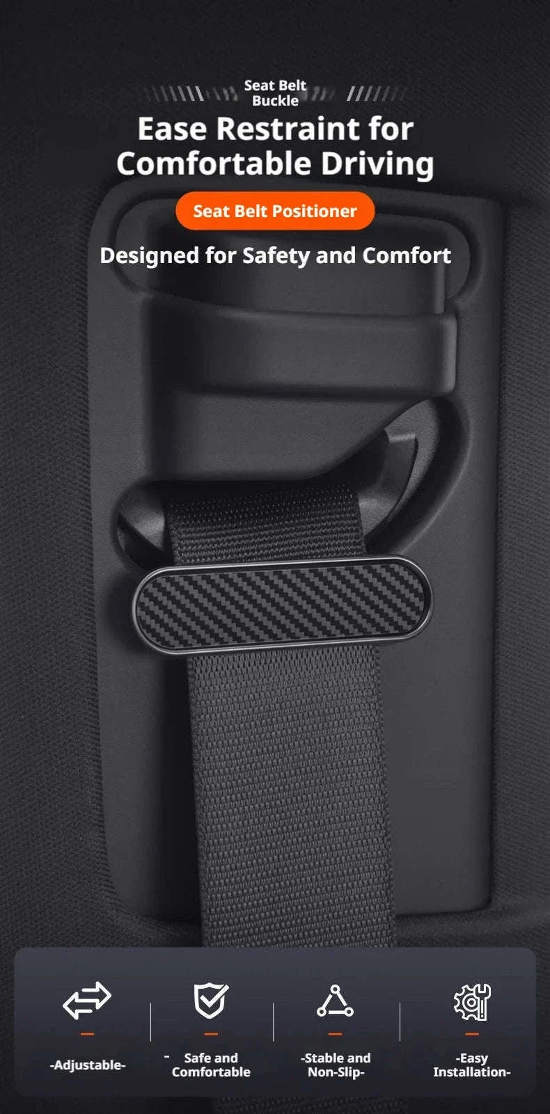 Car Seat Belt Fastener Clip Adjustable Seat Belt Adjuster-1pc