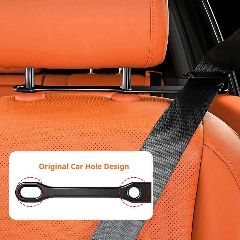 Car Seat Belt Holder Headrest Seat Belt Fastener-White 2pcs