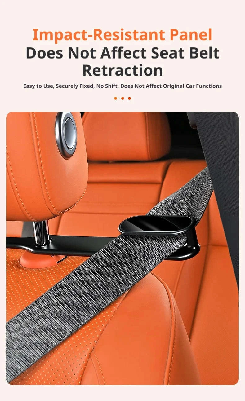 Car Seat Belt Holder Headrest Seat Belt Fastener-White 2pcs