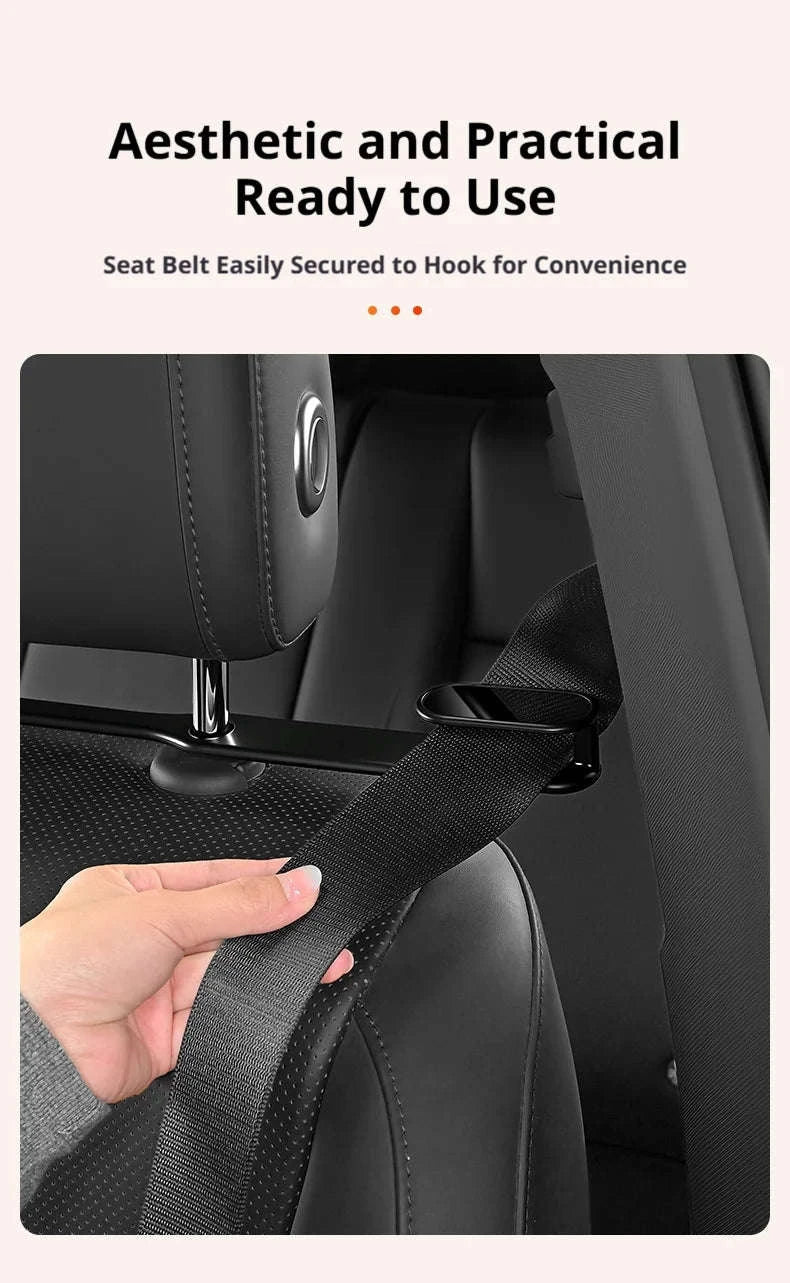 Car Seat Belt Holder Headrest Seat Belt Fastener-White 2pcs