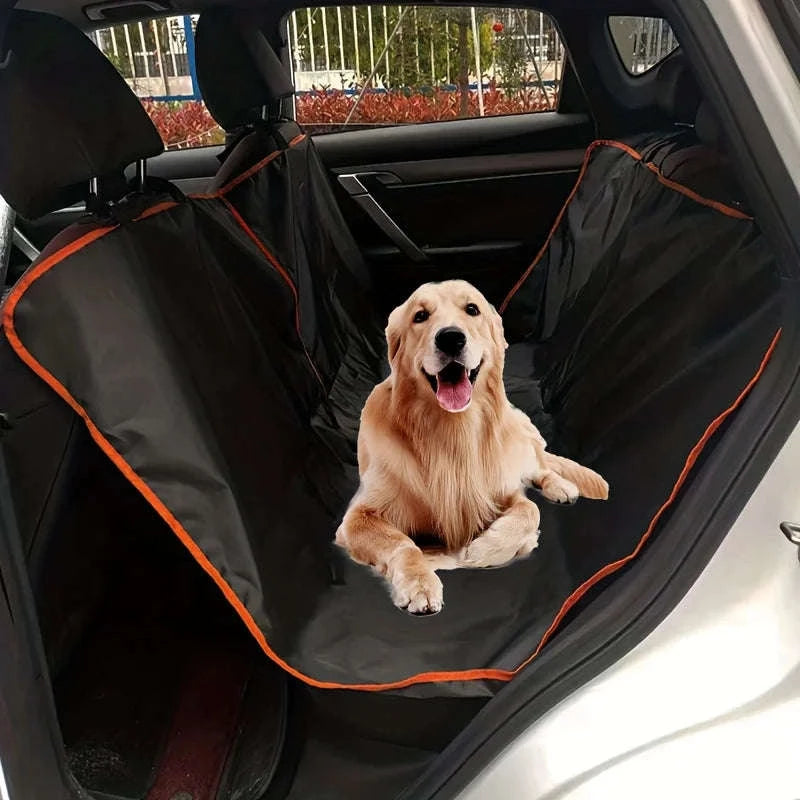 Car Seat Cover Waterproof Dog Hammock-orange purfle