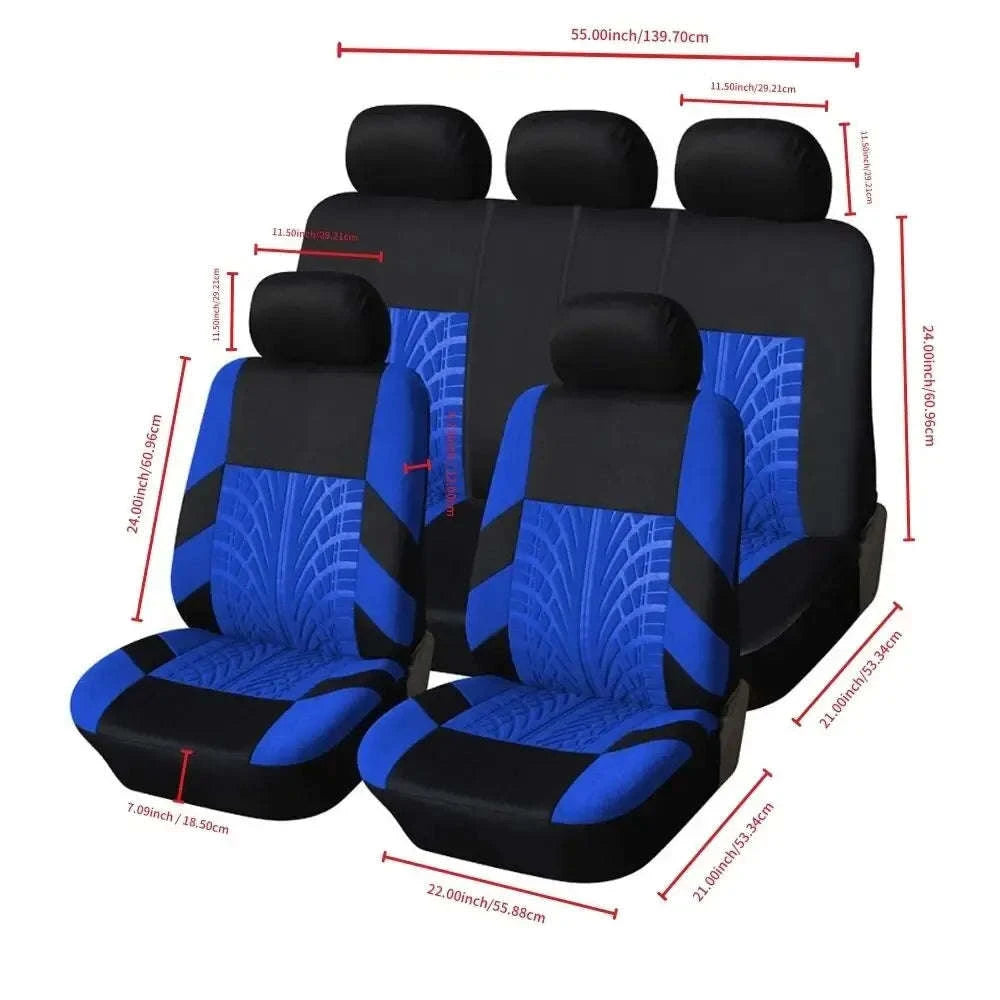 Car Seat Covers Full Set for Cars, SUVs, and Vans-Y33376-BLACK