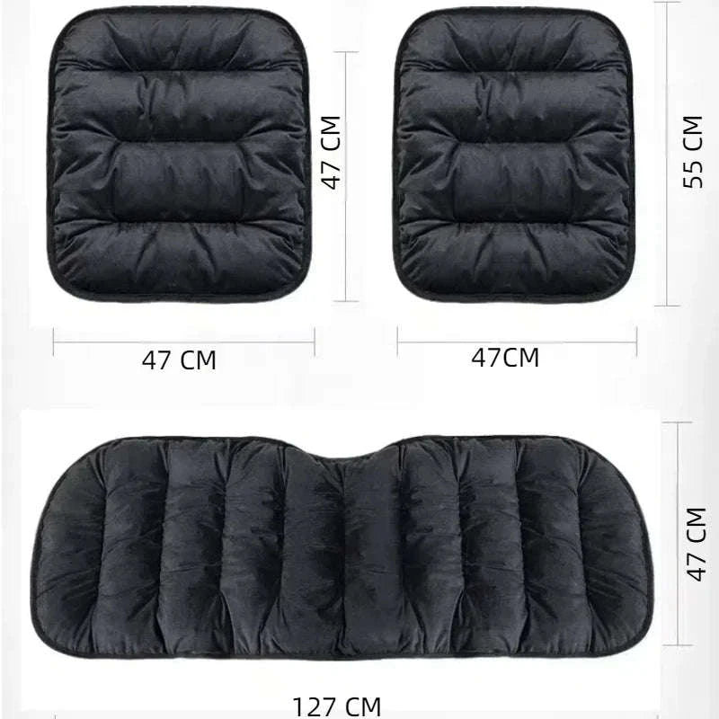 Car Seat Cushion Seat Cover Full Set for Comfortable Winter Driving-3PCS Grey