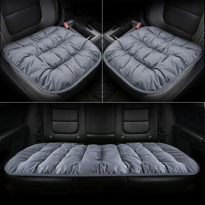 Car Seat Cushion Seat Cover Full Set for Winter Comfort-3PCS Grey