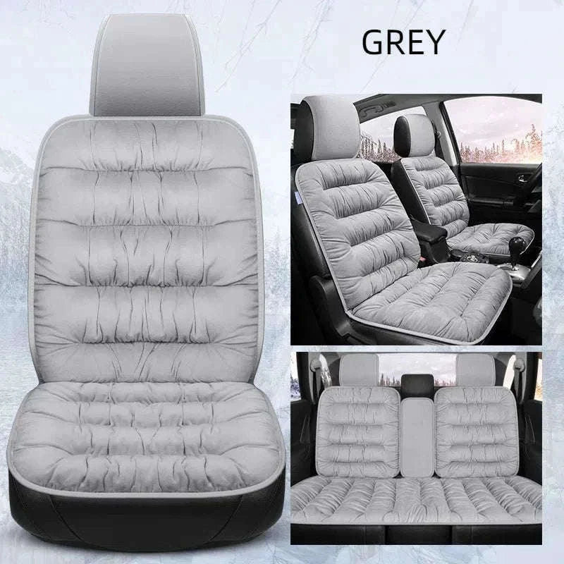 Car Seat Cushion Seat Cover Full Set for Winter Comfort-3PCS Grey