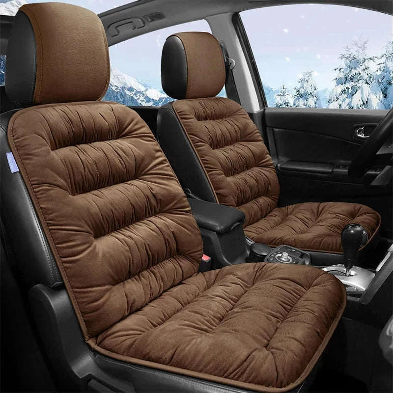 Car Seat Cushion Seat Cover Full Set for Winter Comfort-3PCS Grey