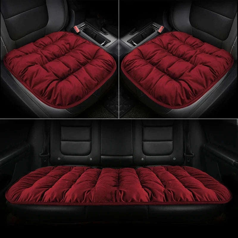 Car Seat Cushion Seat Cover Full Set for Winter Comfort-3PCS Grey