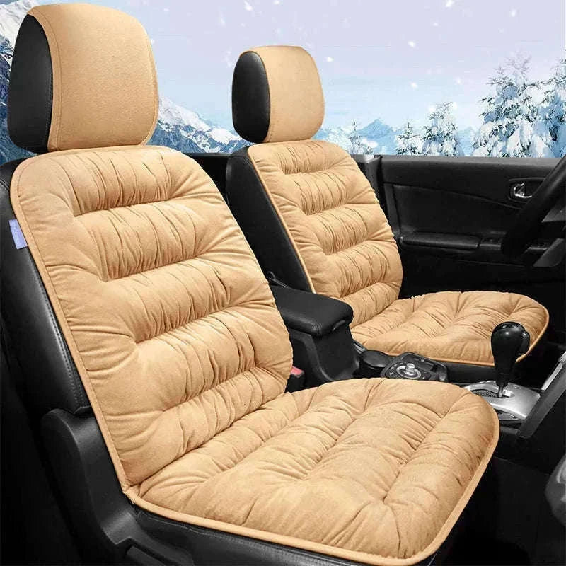 Car Seat Cushion Seat Cover Full Set for Winter Comfort-3PCS Grey