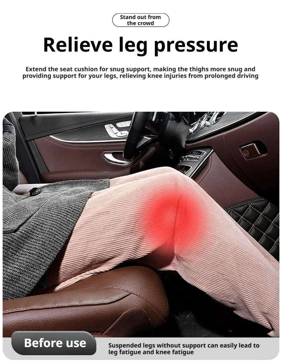 Car Seat Cushion with Leg Support, Breathable Seat Extender, Anti-Slip Seat Protection Cover-Red 1pc
