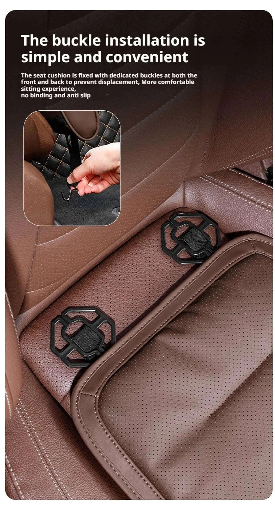 Car Seat Cushion with Leg Support, Breathable Seat Extender, Anti-Slip Seat Protection Cover-Red 1pc