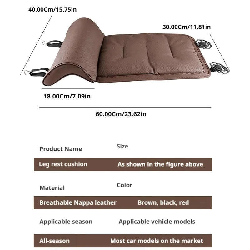 Car Seat Cushion with Leg Support, Breathable Seat Extender, Anti-Slip Seat Protection Cover-Red 1pc