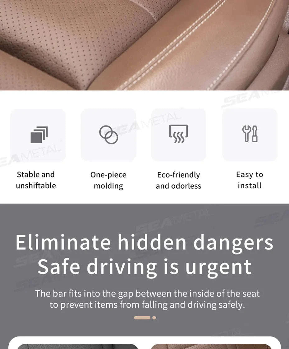 Car Seat Gap Filler Elastic Polyurethane Seat Crevice Strip-brown 2pcs