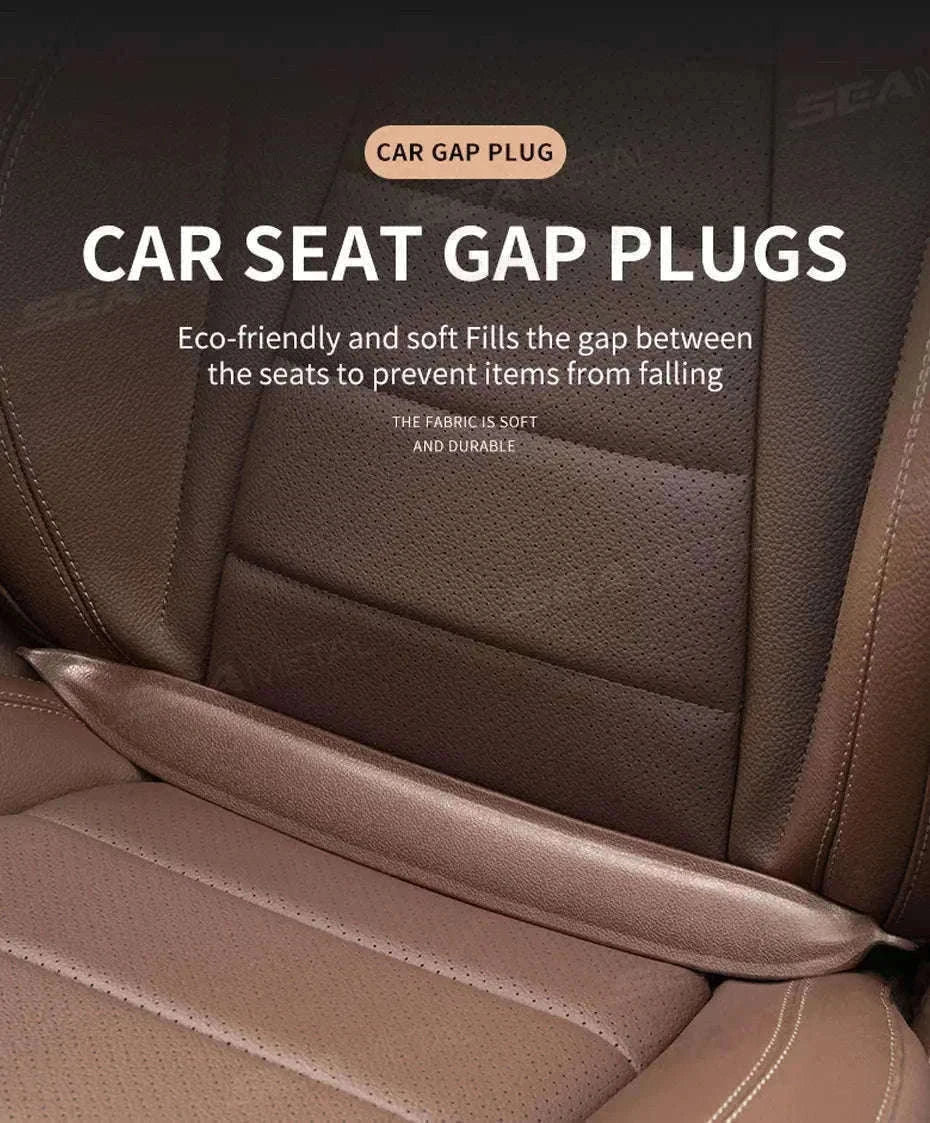 Car Seat Gap Filler Elastic Polyurethane Seat Crevice Strip-brown 2pcs