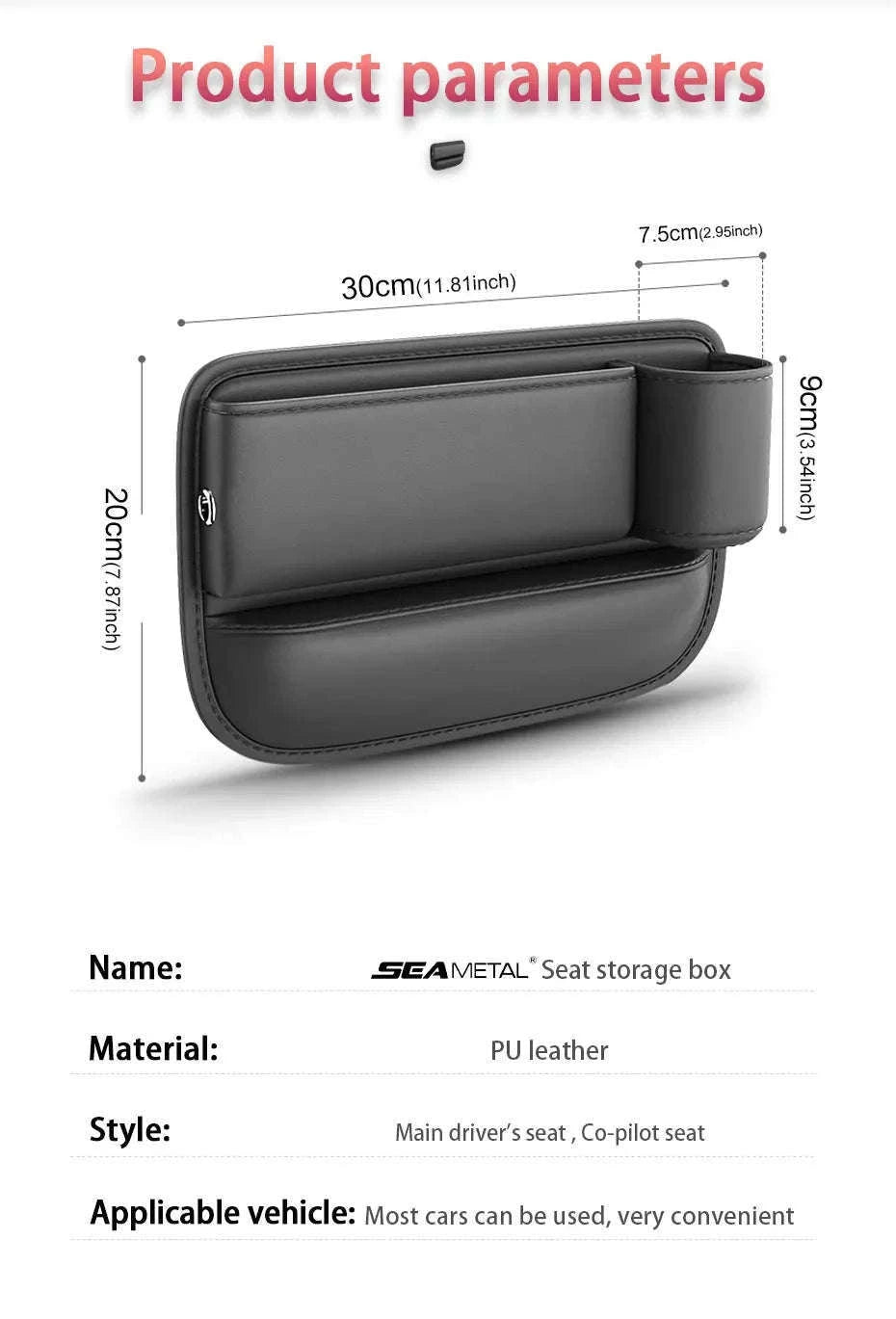 Car Seat Gap Organizer with Cup Holder-for Main seat