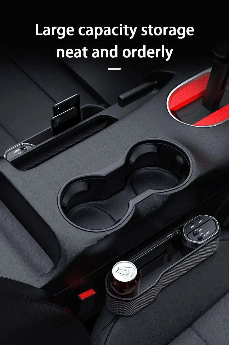 Car Seat Gap Organizer with Wireless Charging and Storage Box-Ordinary Type