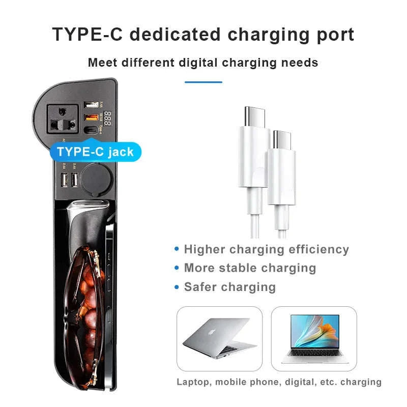 Car Seat Gap Storage Box with Power Adapter-1PC