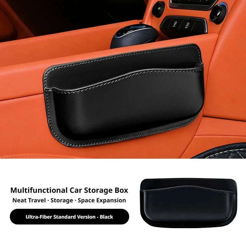 Car Seat Side Organizer with Glasses Storage-Pu leather