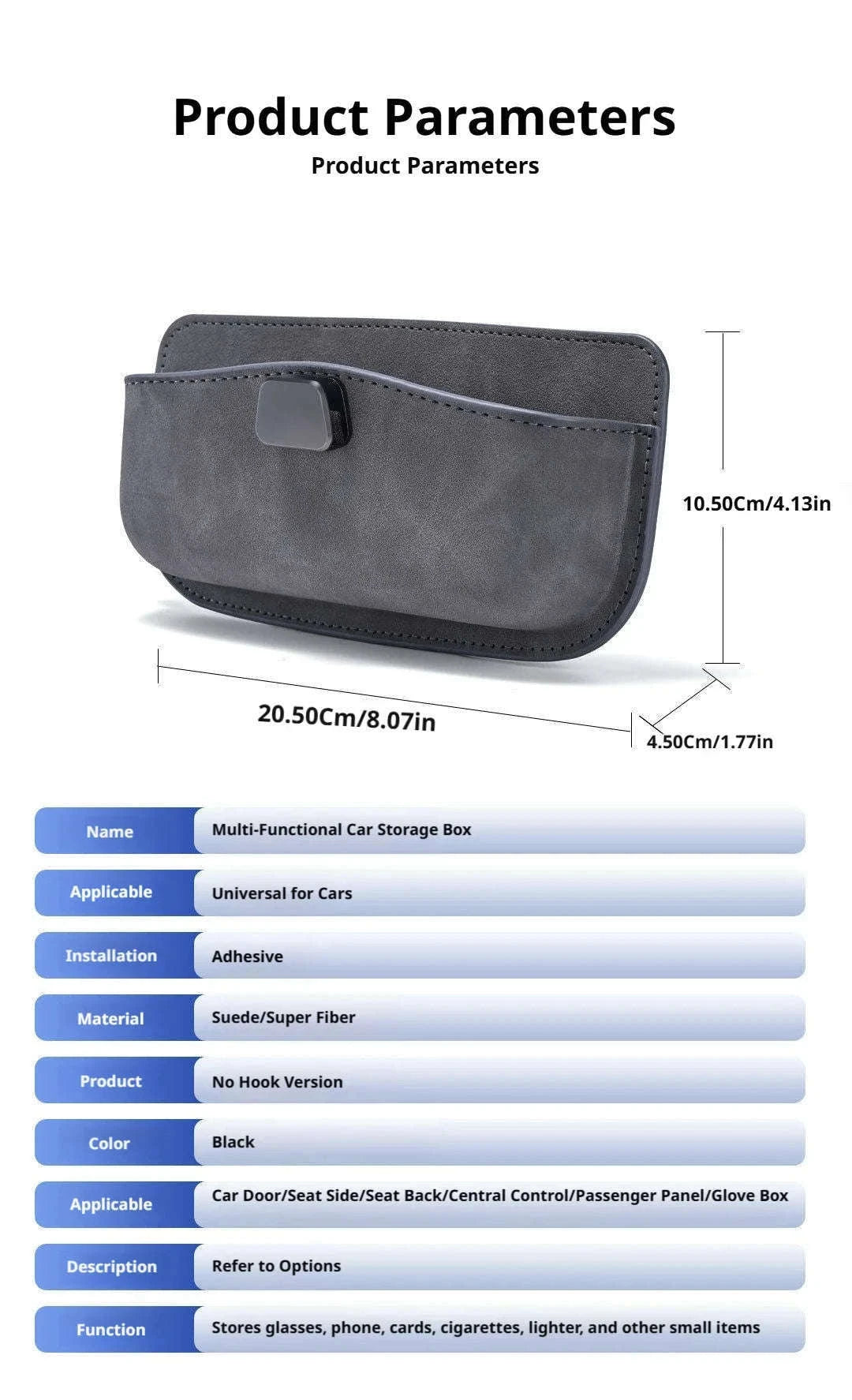Car Seat Side Organizer with Glasses Storage-Pu leather