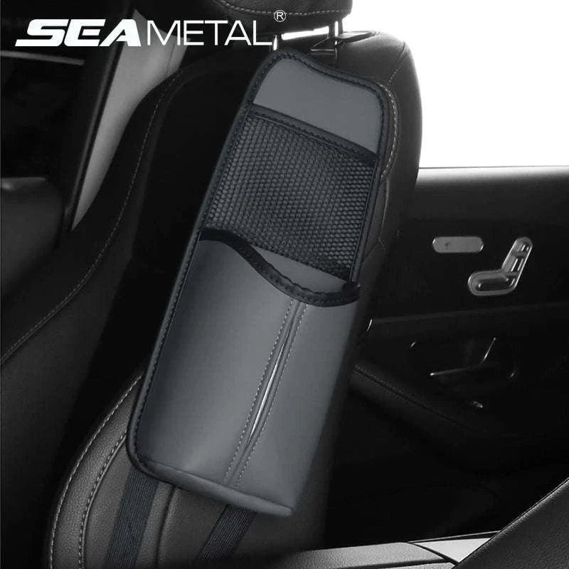 Car Seat Side Storage Bag with Tissue Holder-GRAY