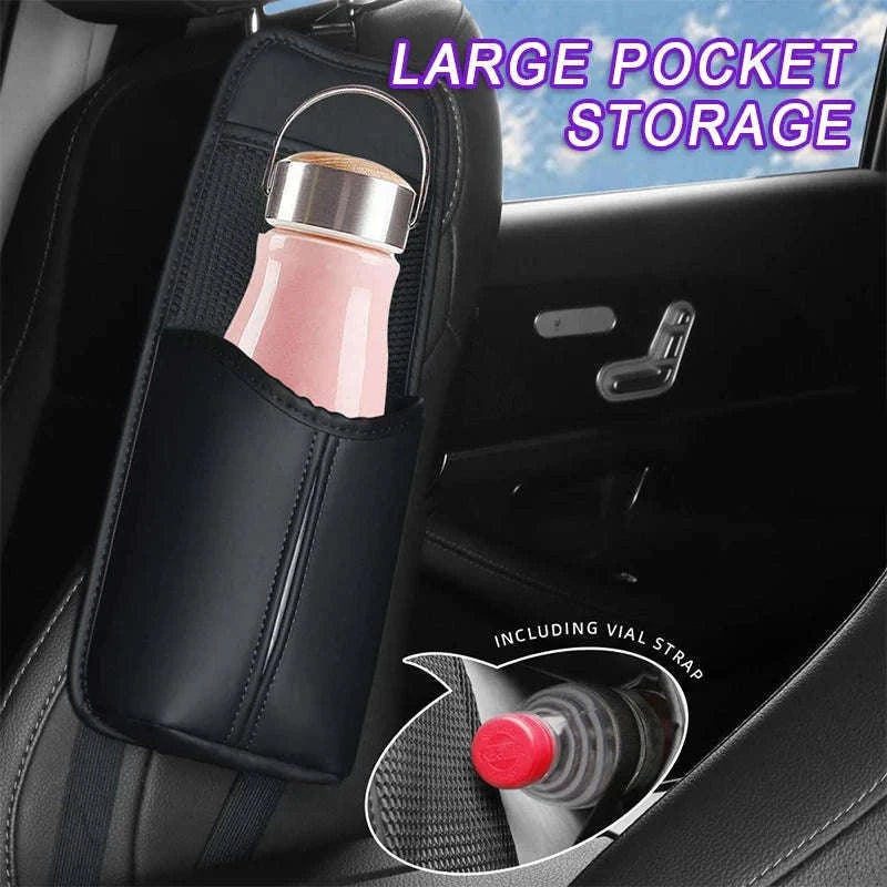 Car Seat Side Storage Bag with Tissue Holder-GRAY