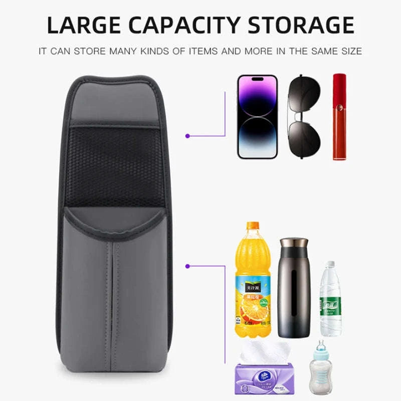 Car Seat Side Storage Bag with Tissue Holder-GRAY