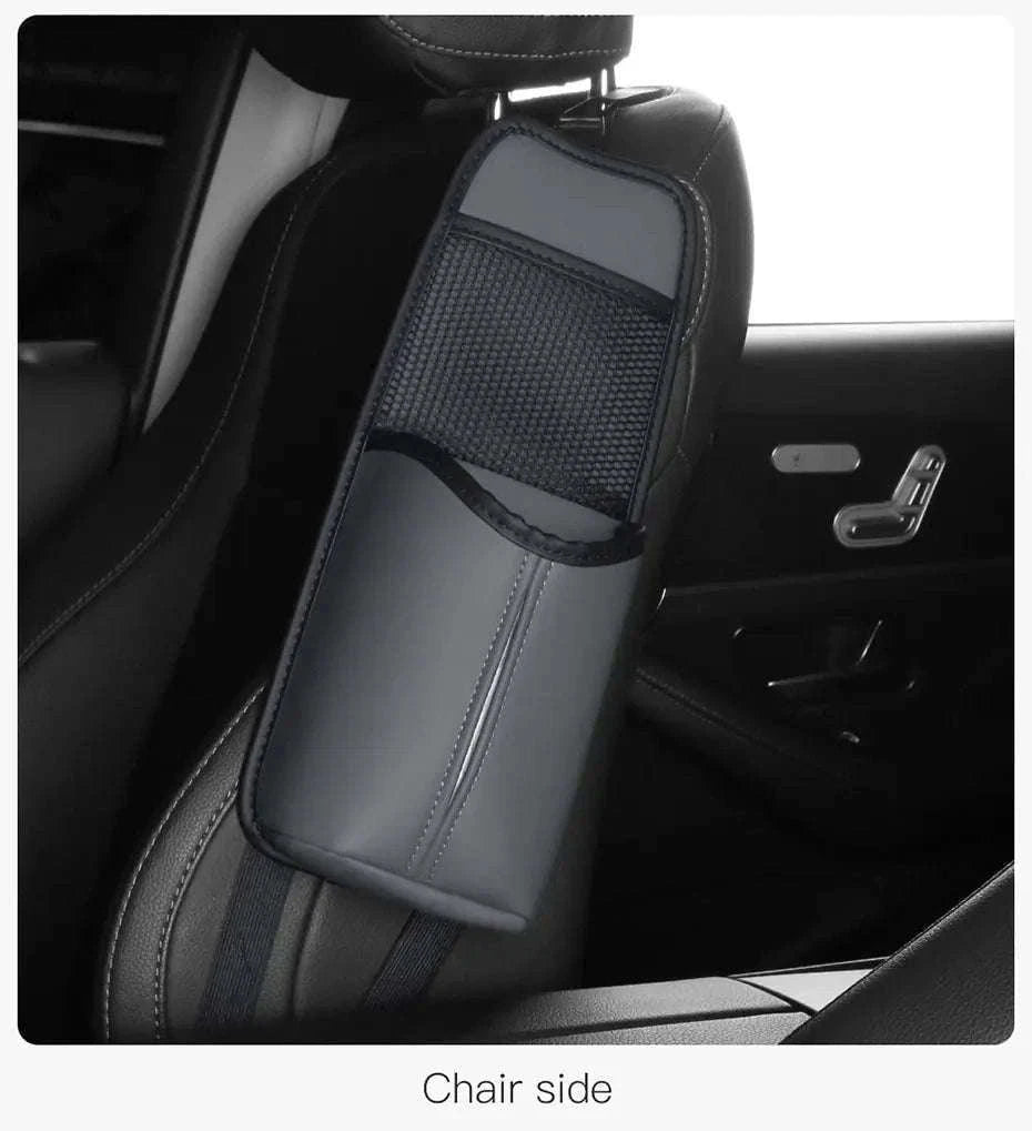 Car Seat Side Storage Bag with Tissue Holder-GRAY