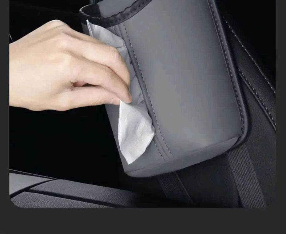Car Seat Side Storage Bag with Tissue Holder-GRAY