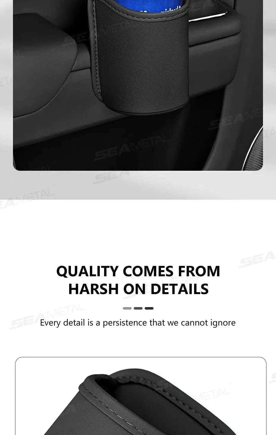 Car Side Door Cup Holder Wear-Resistant Waterproof PU Leather Drink Rack-Wine