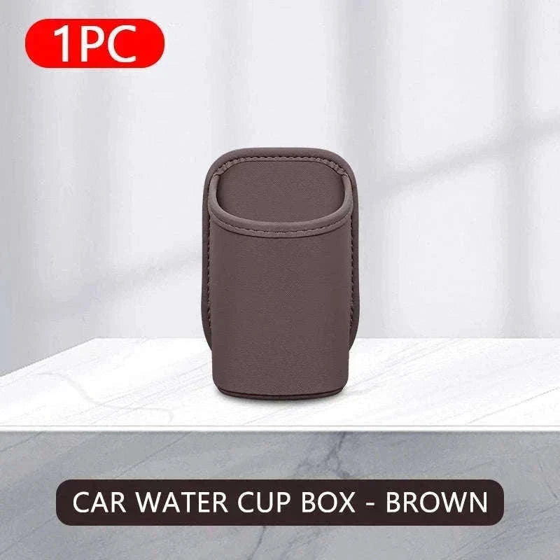 Car Side Door Cup Holder Wear-Resistant Waterproof PU Leather Drink Rack-Wine