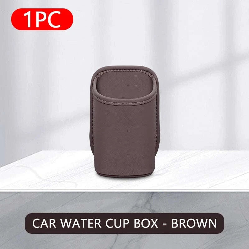 Car Side Door Cup Holder Wear-Resistant Waterproof PU Leather Drink Rack-Wine