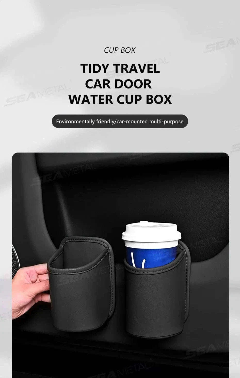 Car Side Door Cup Holder Wear-Resistant Waterproof PU Leather Drink Rack-Wine
