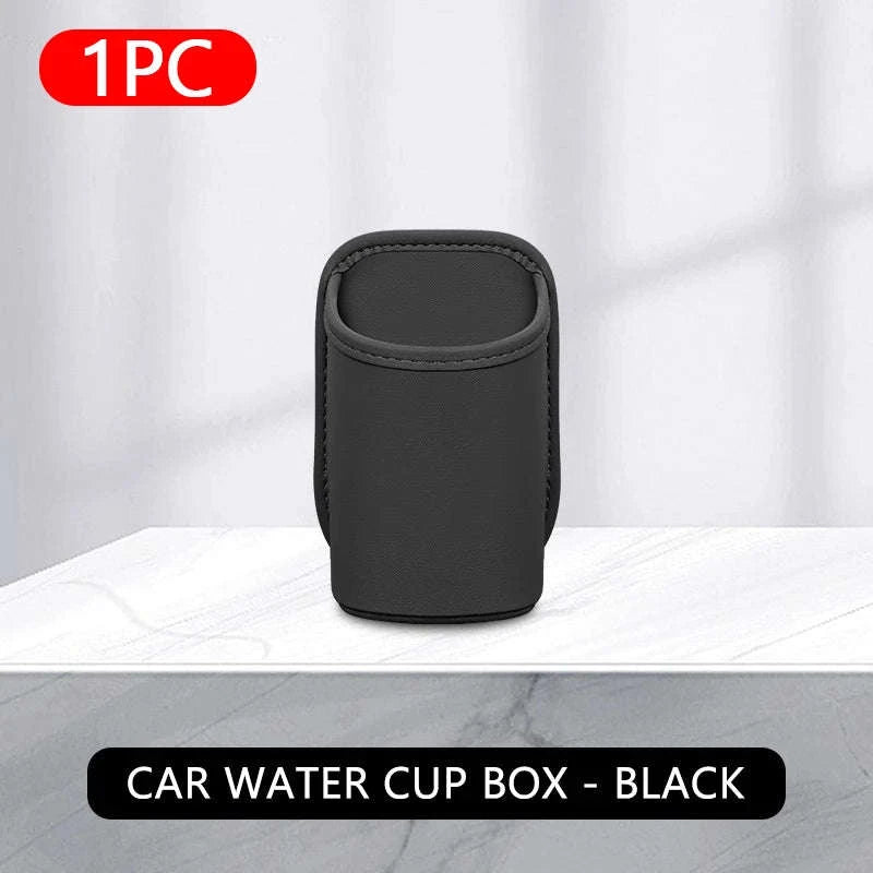 Car Side Door Cup Holder Wear-Resistant Waterproof PU Leather Drink Rack-Wine