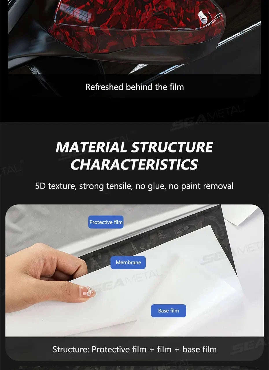 Car Side Mirror Protective Film Anti-Scratch Vinyl Sticker-Black 30x100cm