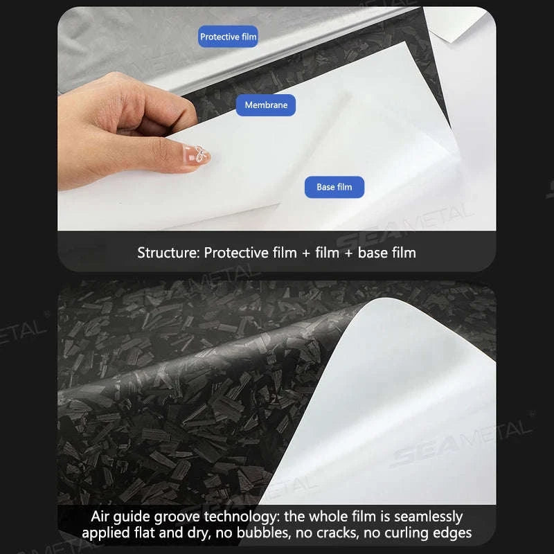 Car Side Mirror Protective Film Anti-Scratch Vinyl Sticker-Black 30x100cm