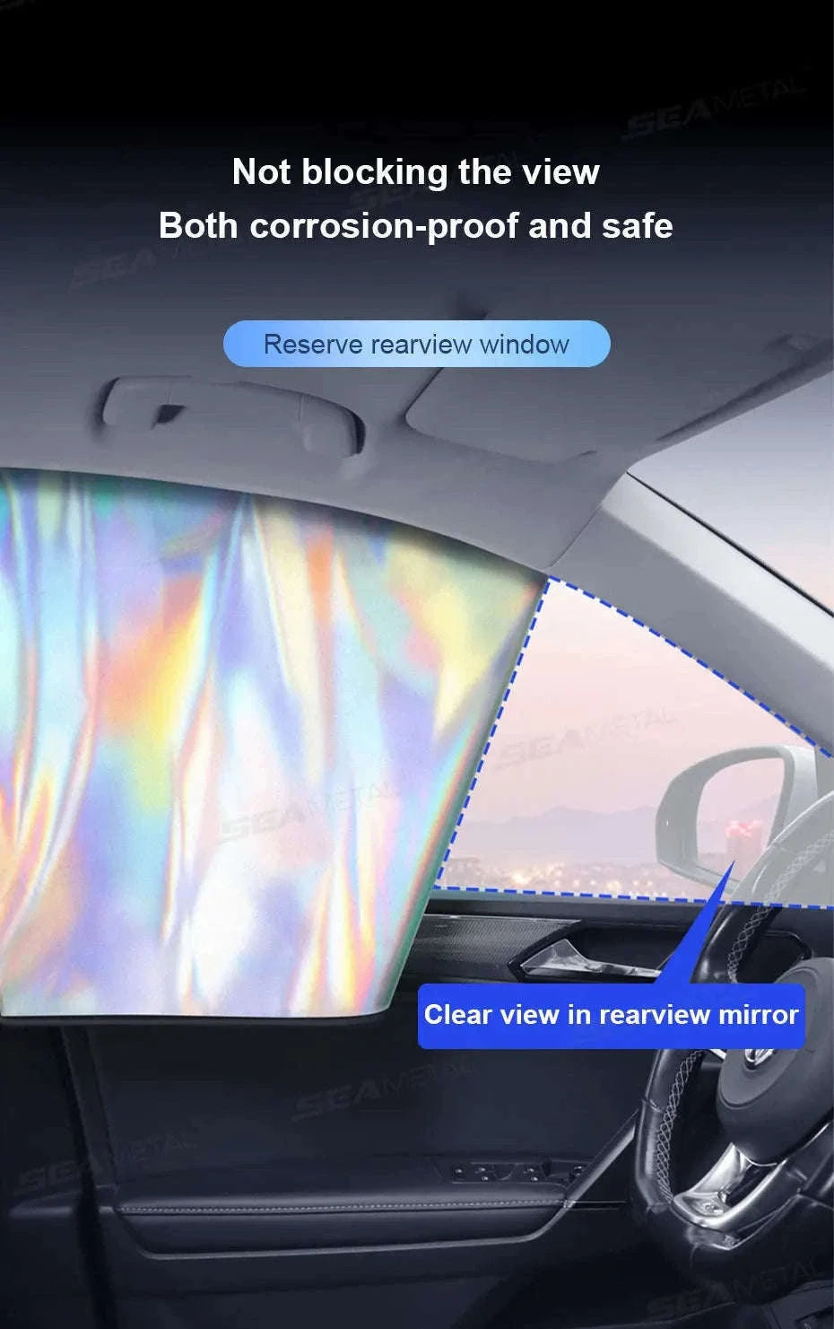 Car Side Window Sun Shade Curtain-Front 2Pcs